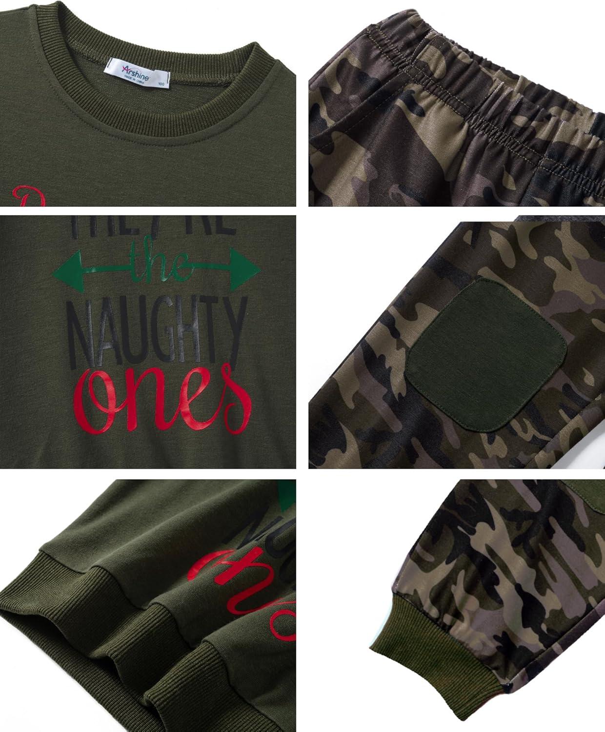 image:imageArshiner Boys Pant Sets Long Sleeve Shirts and Pants Crewneck Sweatshirt for Fall Winter2T 89Green Camo