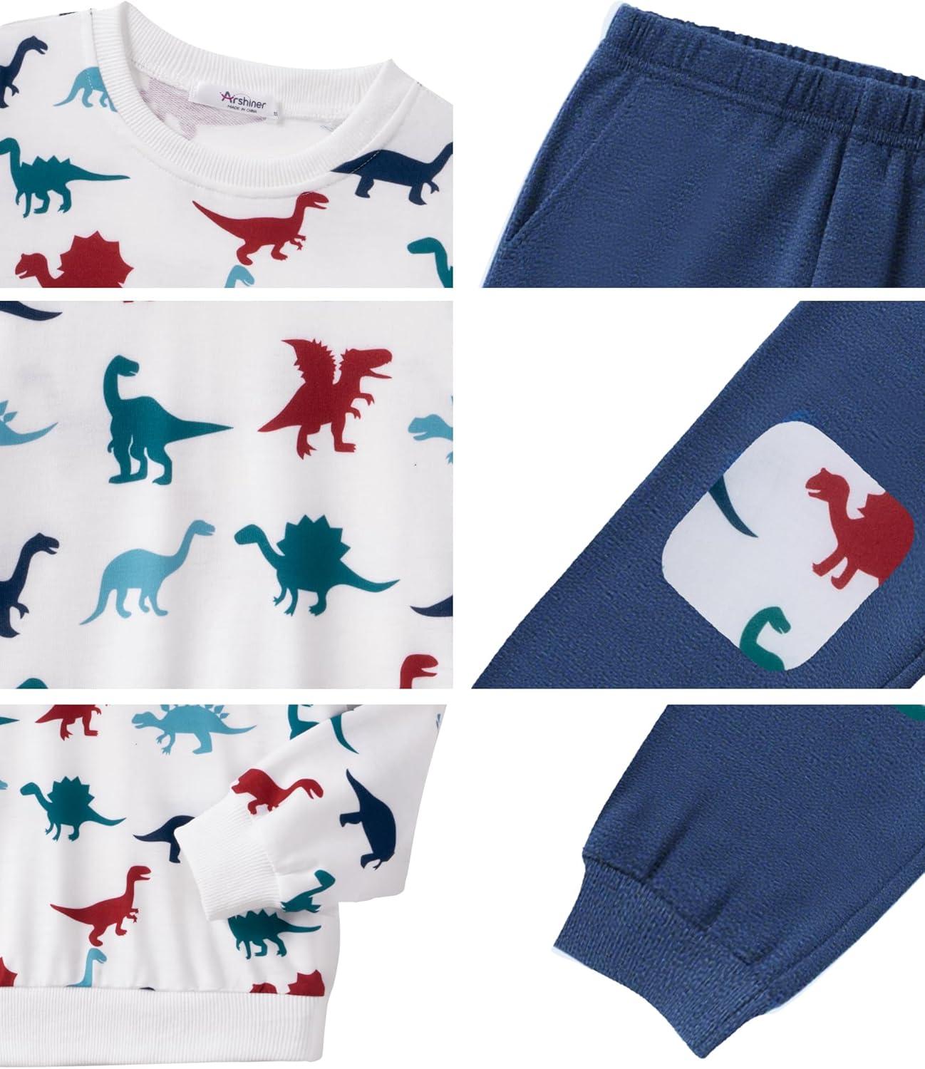 image:imageArshiner Boys Pant Sets Long Sleeve Shirts and Pants Crewneck Sweatshirt for Fall Winter2T 89White Blue
