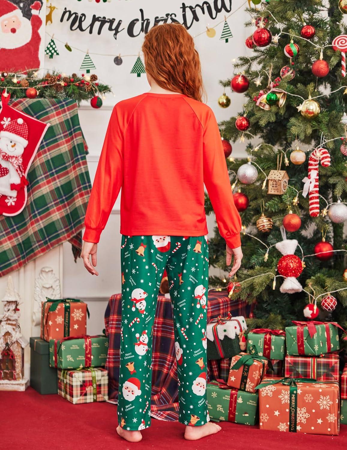 image:imageArshiner Girls Christmas Pajamas Holiday Pjs for Kids Santa Long Sleeve SleepwearRed Merry Christmas