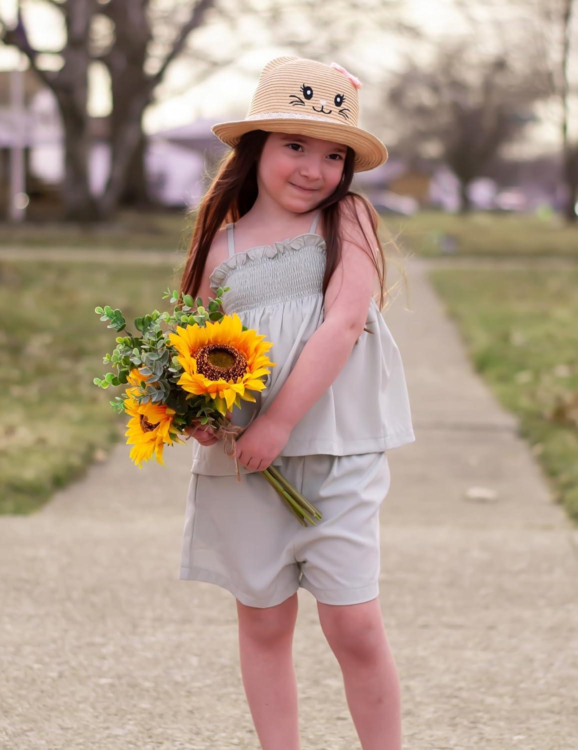 image:imageArshiner Toddler Baby Girls Summer Clothes 2 Piece Outfits Ruffle Hem Camisole amp Shorts Set with Pockets Cute Tracksuit 28YLight Green