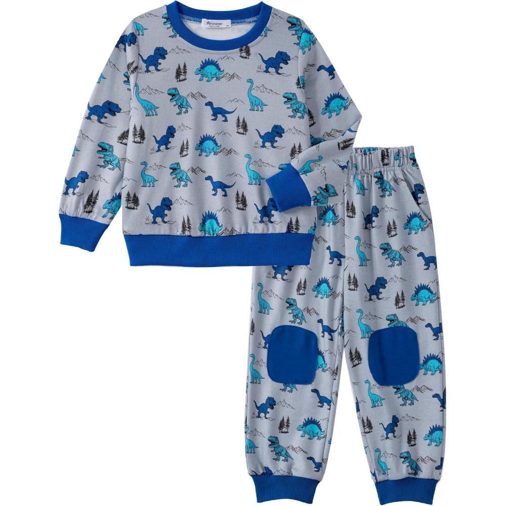 image:imageArshiner Boys Pant Sets Long Sleeve Shirts and Pants Crewneck Sweatshirt for Fall Winter2T 89Grey Blue