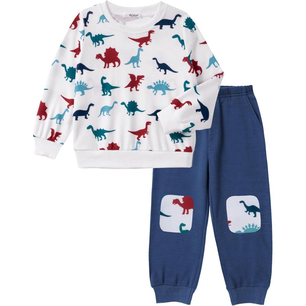 image:imageArshiner Boys Pant Sets Long Sleeve Shirts and Pants Crewneck Sweatshirt for Fall Winter2T 89White Blue