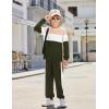 Arshiner Boys Clothes Color Block Sweatshirt & Casual Pants 2Pcs Fall Winter Outfits Set for Kids 2-12 Years(Beige & Army Green)