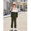 Arshiner Boys Clothes Color Block Sweatshirt & Casual Pants 2Pcs Fall Winter Outfits Set for Kids 2-12 Years(Beige & Army Green)