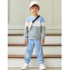 Arshiner Boys Clothes Color Block Sweatshirt & Casual Pants 2Pcs Fall Winter Outfits Set for Kids 2-12 Years(Blue & White Stripe)