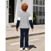Arshiner Boys Clothes Color Block Sweatshirt & Casual Pants 2Pcs Fall Winter Outfits Set for Kids 2-12 Years(Gray & White)