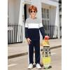 Arshiner Boys Clothes Color Block Sweatshirt & Casual Pants 2Pcs Fall Winter Outfits Set for Kids 2-12 Years(Gray & White)
