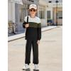 Arshiner Boys Clothes Color Block Sweatshirt & Casual Pants 2Pcs Fall Winter Outfits Set for Kids 2-12 Years(White & Army Green)