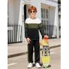 Arshiner Boys Clothes Color Block Sweatshirt & Casual Pants 2Pcs Fall Winter Outfits Set for Kids 2-12 Years(White & Army Green)