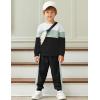Arshiner Boys Clothes Color Block Sweatshirt & Casual Pants 2Pcs Fall Winter Outfits Set for Kids 2-12 Years(White & Green Stripe)