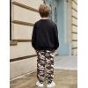 Arshiner Boys Fleece Colorblock Sweatshirt & Pants Outfit Set Fall Winter Clothes Toddler to Big Kid Sizes (2~12 Years)(Black + Army Camo)