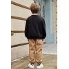Arshiner Boys Fleece Colorblock Sweatshirt & Pants Outfit Set Fall Winter Clothes Toddler to Big Kid Sizes (2~12 Years)(Black + Brown)
