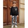 Arshiner Boys Fleece Colorblock Sweatshirt & Pants Outfit Set Fall Winter Clothes Toddler to Big Kid Sizes (2~12 Years)(Black + Camo)