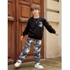 Arshiner Boys Fleece Colorblock Sweatshirt & Pants Outfit Set Fall Winter Clothes Toddler to Big Kid Sizes (2~12 Years)(Black + Camo)