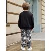 Arshiner Boys Fleece Colorblock Sweatshirt & Pants Outfit Set Fall Winter Clothes Toddler to Big Kid Sizes (2~12 Years)(Black + Camo)