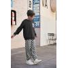 Arshiner Boys Fleece Colorblock Sweatshirt & Pants Outfit Set Fall Winter Clothes Toddler to Big Kid Sizes (2~12 Years)(Black + Checkered)