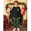 Arshiner Boys Fleece Colorblock Sweatshirt & Pants Outfit Set Fall Winter Clothes Toddler to Big Kid Sizes (2~12 Years)(Black + Green Plaid)