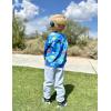 Arshiner Boys Fleece Colorblock Sweatshirt & Pants Outfit Set Fall Winter Clothes Toddler to Big Kid Sizes (2~12 Years)(Dinosaur Print + Gray)