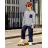 Arshiner Boys Fleece Colorblock Sweatshirt & Pants Outfit Set Fall Winter Clothes Toddler to Big Kid Sizes (2~12 Years)(Grey + Navy)