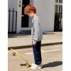 Arshiner Boys Fleece Colorblock Sweatshirt & Pants Outfit Set Fall Winter Clothes Toddler to Big Kid Sizes (2~12 Years)(Grey + Navy)