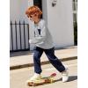 Arshiner Boys Fleece Colorblock Sweatshirt & Pants Outfit Set Fall Winter Clothes Toddler to Big Kid Sizes (2~12 Years)(Grey + Navy)