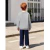 Arshiner Boys Fleece Colorblock Sweatshirt & Pants Outfit Set Fall Winter Clothes Toddler to Big Kid Sizes (2~12 Years)(Grey + Navy)