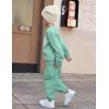 Arshiner Boys Fleece Colorblock Sweatshirt & Pants Outfit Set Fall Winter Clothes Toddler to Big Kid Sizes (2~12 Years)(Grey Green)