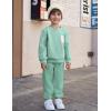 Arshiner Boys Fleece Colorblock Sweatshirt & Pants Outfit Set Fall Winter Clothes Toddler to Big Kid Sizes (2~12 Years)(Grey Green)