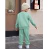 Arshiner Boys Fleece Colorblock Sweatshirt & Pants Outfit Set Fall Winter Clothes Toddler to Big Kid Sizes (2~12 Years)(Grey Green)