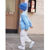 Arshiner Boys Fleece Colorblock Sweatshirt & Pants Outfit Set Fall Winter Clothes Toddler to Big Kid Sizes (2~12 Years)(Light Blue + White)