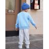 Arshiner Boys Fleece Colorblock Sweatshirt & Pants Outfit Set Fall Winter Clothes Toddler to Big Kid Sizes (2~12 Years)(Light Blue + White)