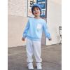 Arshiner Boys Fleece Colorblock Sweatshirt & Pants Outfit Set Fall Winter Clothes Toddler to Big Kid Sizes (2~12 Years)(Light Blue + White)