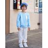 Arshiner Boys Fleece Colorblock Sweatshirt & Pants Outfit Set Fall Winter Clothes Toddler to Big Kid Sizes (2~12 Years)(Light Blue + White)