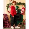 Arshiner Boys Fleece Colorblock Sweatshirt & Pants Outfit Set Fall Winter Clothes Toddler to Big Kid Sizes (2~12 Years)(Red + Black)