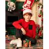 Arshiner Boys Fleece Colorblock Sweatshirt & Pants Outfit Set Fall Winter Clothes Toddler to Big Kid Sizes (2~12 Years)(Red + Black)