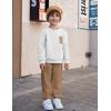 Arshiner Boys Fleece Colorblock Sweatshirt & Pants Outfit Set Fall Winter Clothes Toddler to Big Kid Sizes (2~12 Years)(White + Brown)