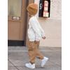 Arshiner Boys Fleece Colorblock Sweatshirt & Pants Outfit Set Fall Winter Clothes Toddler to Big Kid Sizes (2~12 Years)(White + Brown)