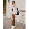 Arshiner Boys Pant Sets Long Sleeve Shirts and Pants Crewneck Sweatshirt for Fall Winter（2T- 8-9）(Beige & Brown)