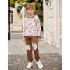 Arshiner Boys Pant Sets Long Sleeve Shirts and Pants Crewneck Sweatshirt for Fall Winter（2T- 8-9）(Beige & Brown)