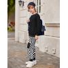 Arshiner Boys Pant Sets Long Sleeve Shirts and Pants Crewneck Sweatshirt for Fall Winter（2T- 8-9）(Black & White)