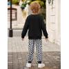 Arshiner Boys Pant Sets Long Sleeve Shirts and Pants Crewneck Sweatshirt for Fall Winter（2T- 8-9）(Black & White)