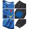Arshiner Boys Pant Sets Long Sleeve Shirts and Pants Crewneck Sweatshirt for Fall Winter（2T- 8-9）(Blue & Black)
