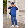 Arshiner Boys Pant Sets Long Sleeve Shirts and Pants Crewneck Sweatshirt for Fall Winter（2T- 8-9）(Blue & Blue)