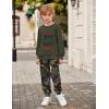Arshiner Boys Pant Sets Long Sleeve Shirts and Pants Crewneck Sweatshirt for Fall Winter（2T- 8-9）(Green & Camo)