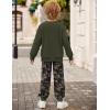 Arshiner Boys Pant Sets Long Sleeve Shirts and Pants Crewneck Sweatshirt for Fall Winter（2T- 8-9）(Green & Camo)