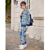 Arshiner Boys Pant Sets Long Sleeve Shirts and Pants Crewneck Sweatshirt for Fall Winter（2T- 8-9）(Grey & Blue)