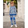 Arshiner Boys Pant Sets Long Sleeve Shirts and Pants Crewneck Sweatshirt for Fall Winter（2T- 8-9）(Grey & Blue)