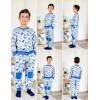 Arshiner Boys Pant Sets Long Sleeve Shirts and Pants Crewneck Sweatshirt for Fall Winter（2T- 8-9）(Grey & Blue)