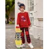 Arshiner Boys Pant Sets Long Sleeve Shirts and Pants Crewneck Sweatshirt for Fall Winter（2T- 8-9）(Red & Black)
