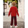 Arshiner Boys Pant Sets Long Sleeve Shirts and Pants Crewneck Sweatshirt for Fall Winter（2T- 8-9）(Red & Black)